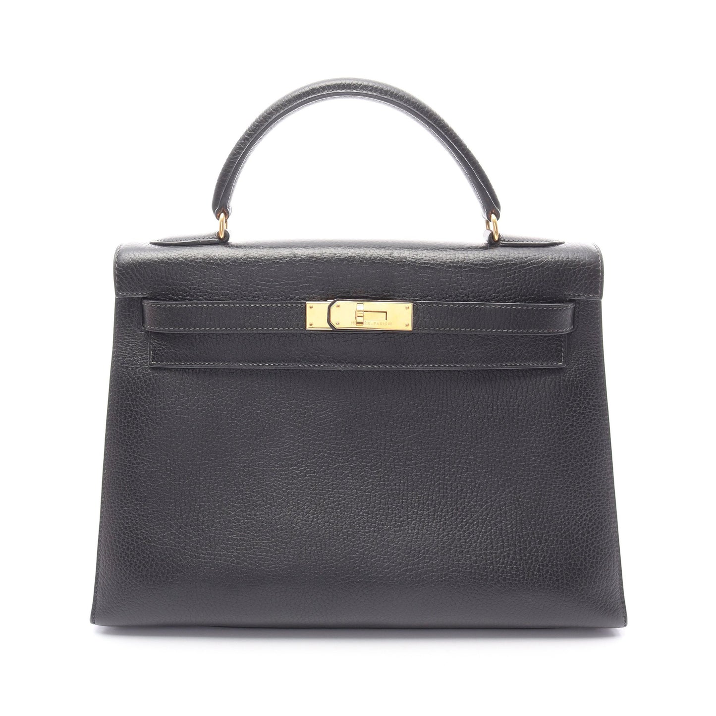 ケリー32 ハンドバッグ アルデンヌ ブラック ゴールド金具 外縫い ○Y刻印 エルメス バッグ HERMES