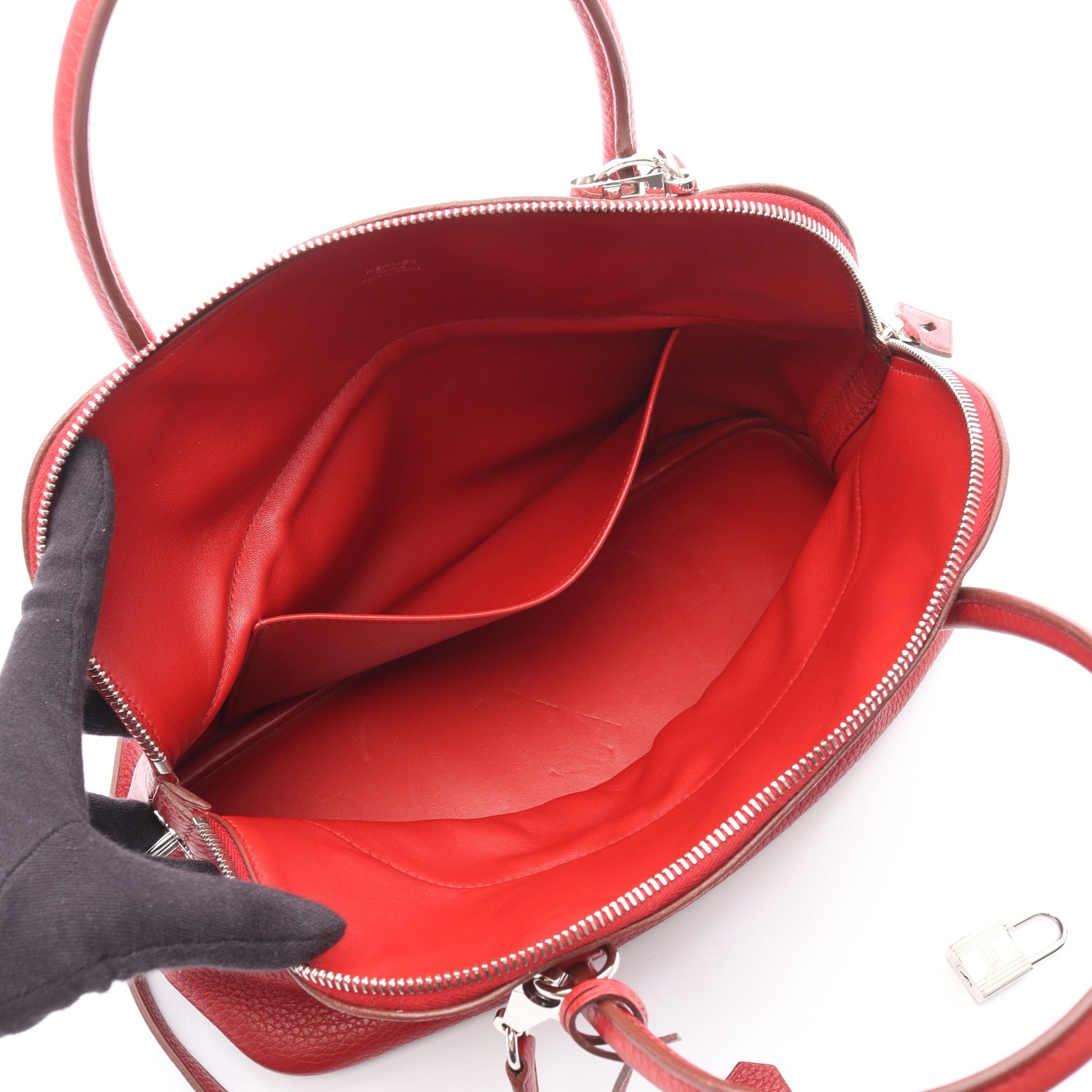 ボリード31 ルージュカザック ハンドバッグ トリヨンクレマンス レッド シルバー金具 2WAY □R刻印 エルメス バッグ HERMES