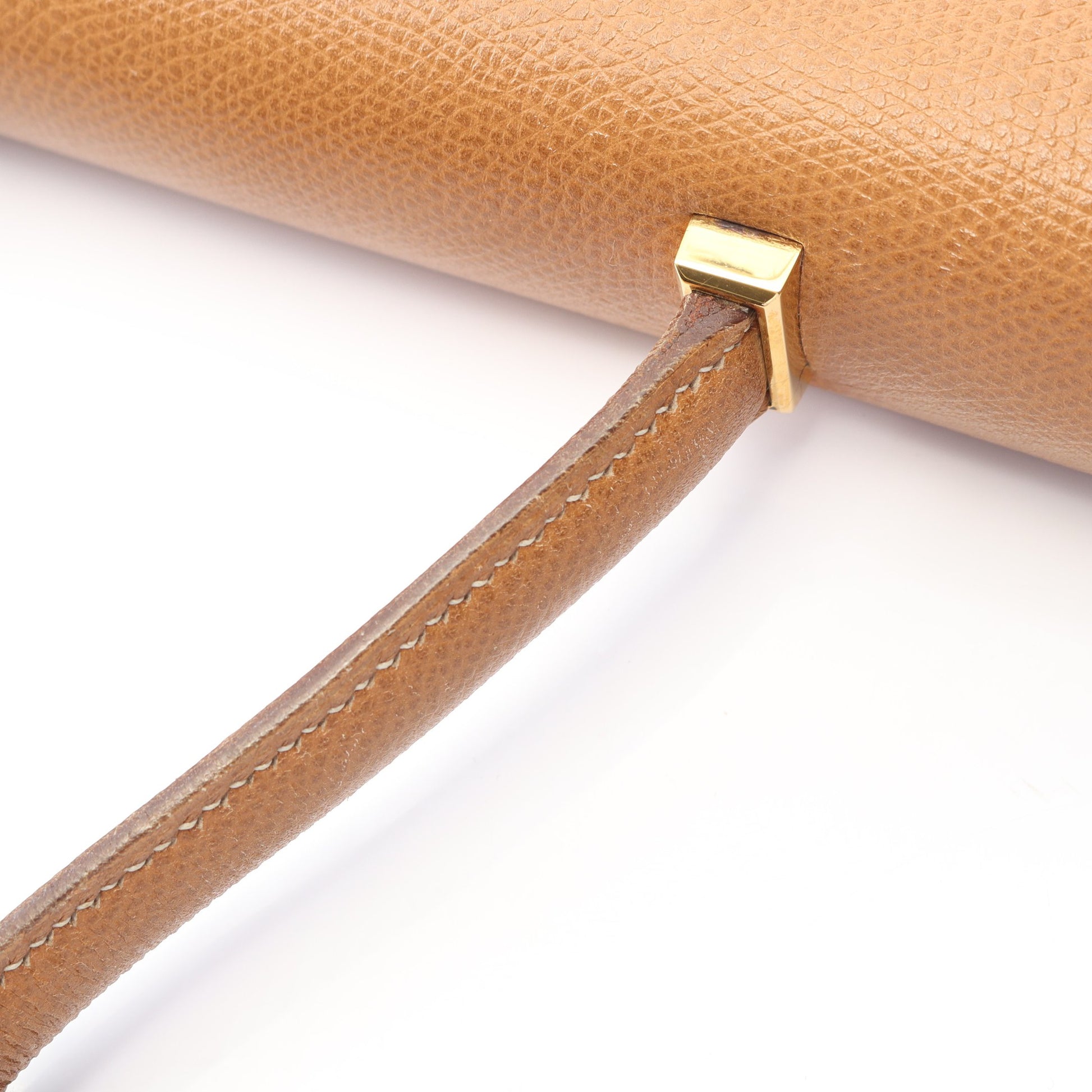 ピアノ ゴールド ハンドバッグ クシュベル ライトブラウン ゴールド金具 ○P刻印 エルメス バッグ HERMES