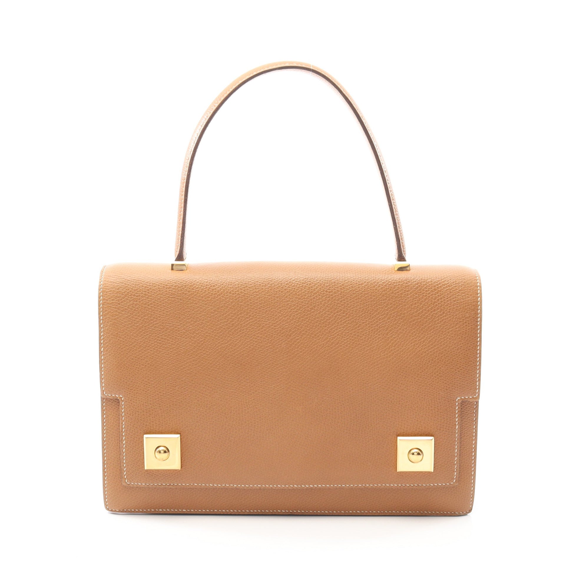 ピアノ ゴールド ハンドバッグ クシュベル ライトブラウン ゴールド金具 ○P刻印 エルメス バッグ HERMES