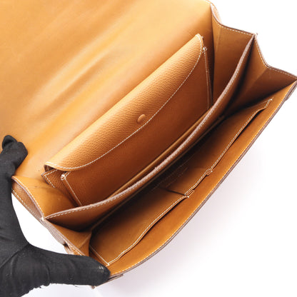 ピアノ ゴールド ハンドバッグ クシュベル ライトブラウン ゴールド金具 ○P刻印 エルメス バッグ HERMES