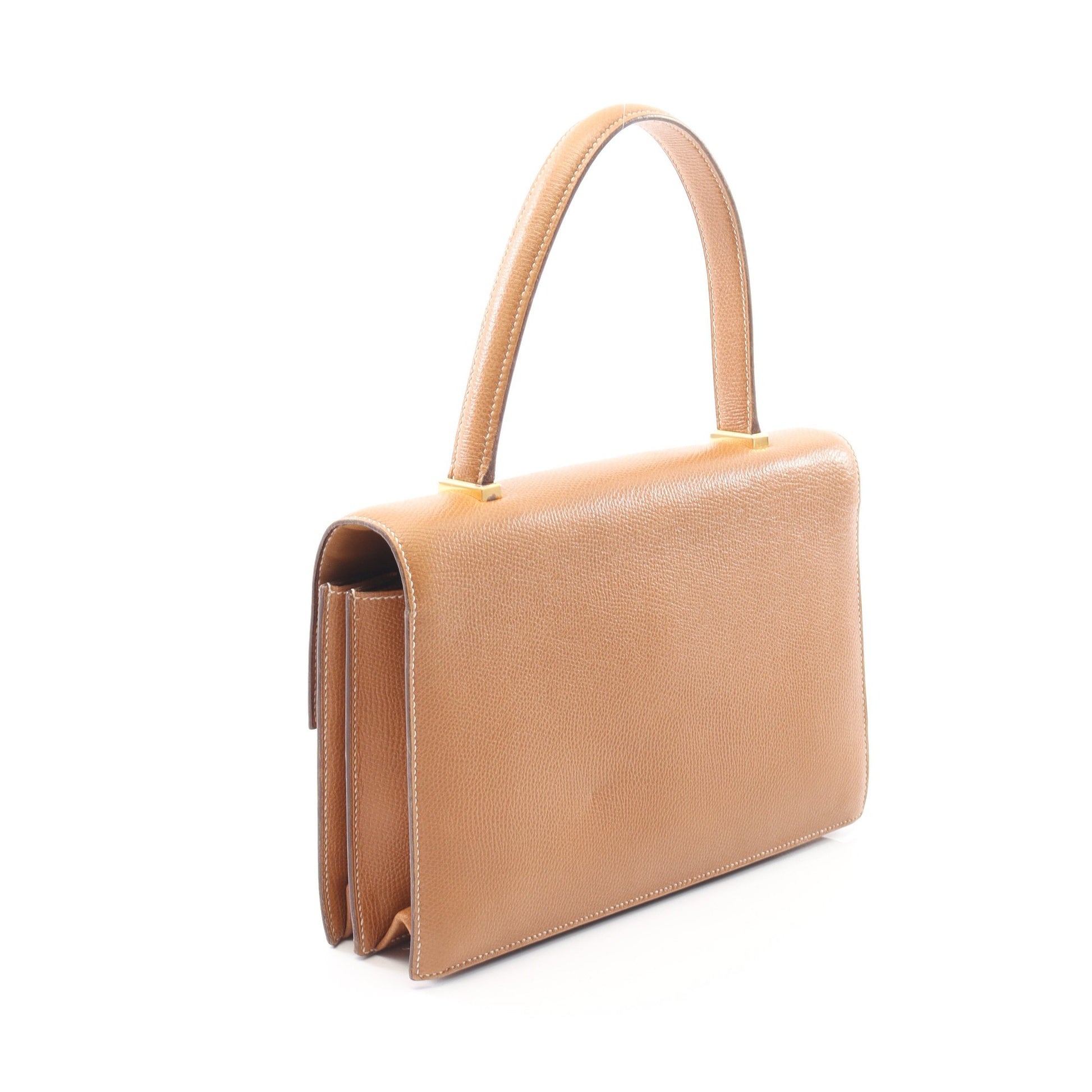ピアノ ゴールド ハンドバッグ クシュベル ライトブラウン ゴールド金具 ○P刻印 エルメス バッグ HERMES
