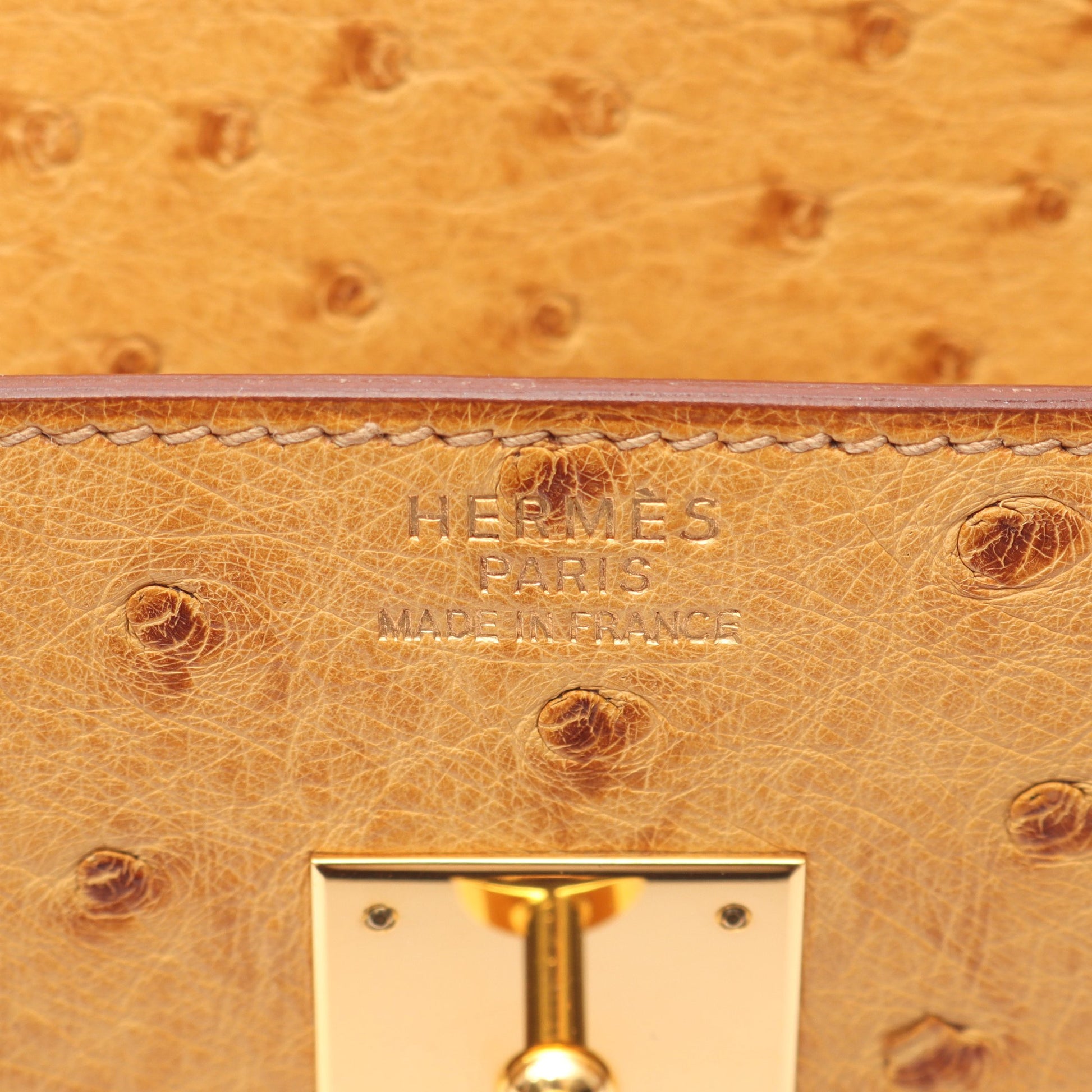 バーキン35 チェスナッツ ハンドバッグ オーストリッチ ライトブラウン ゴールド金具 □E刻印 エルメス バッグ HERMES