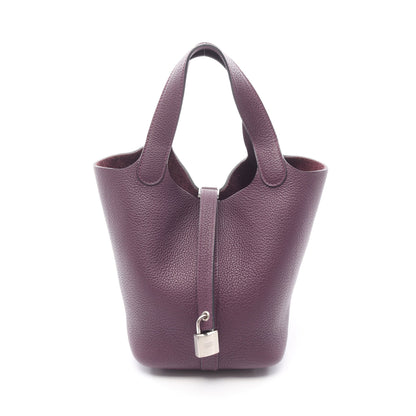 ピコタンロックPM カシス ハンドバッグ トリヨンモーリス パープル シルバー金具 U刻印 エルメス バッグ HERMES