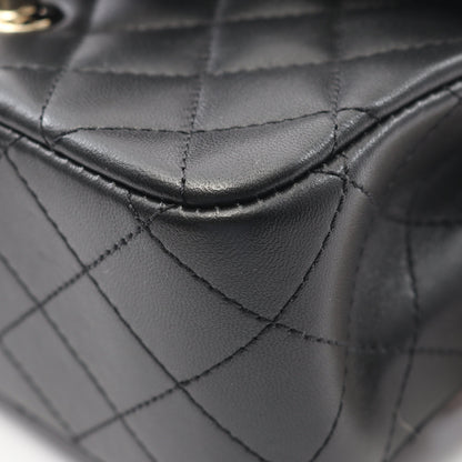 マトラッセ チェーンショルダーバッグ ラムスキン ブラック ゴールド金具 シャネル バッグ CHANEL