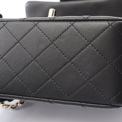 マトラッセ チェーンショルダーバッグ ラムスキン ブラック ゴールド金具 シャネル バッグ CHANEL