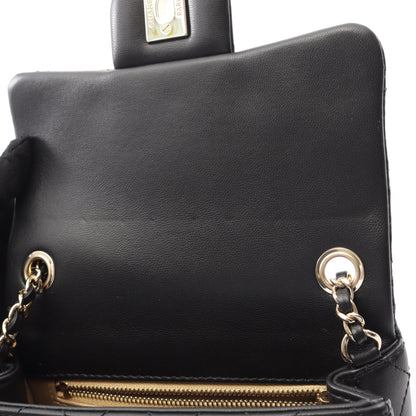 マトラッセ チェーンショルダーバッグ ラムスキン ブラック ゴールド金具 シャネル バッグ CHANEL