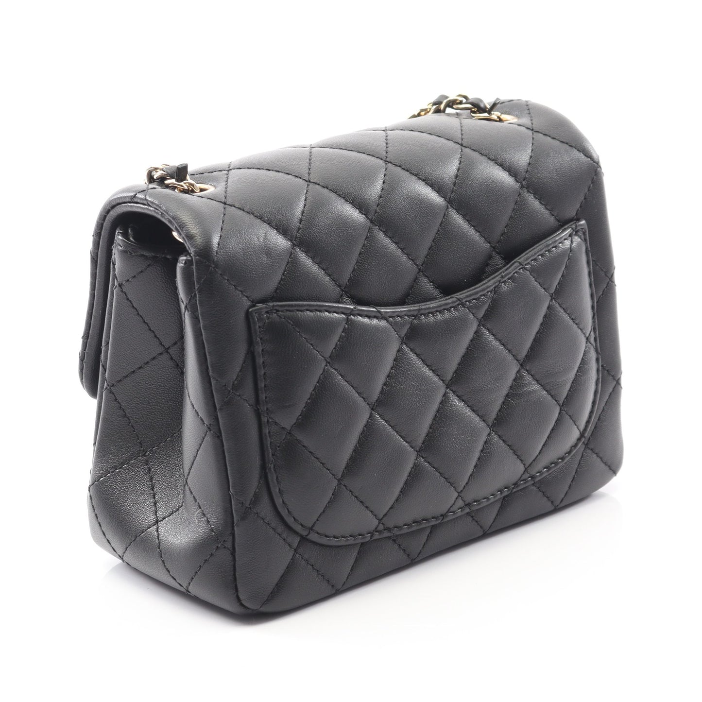 マトラッセ チェーンショルダーバッグ ラムスキン ブラック ゴールド金具 シャネル バッグ CHANEL