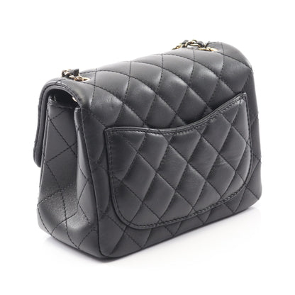 マトラッセ チェーンショルダーバッグ ラムスキン ブラック ゴールド金具 シャネル バッグ CHANEL