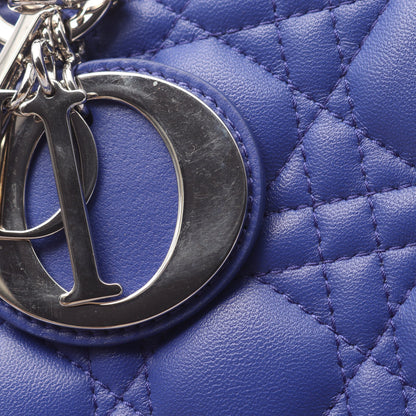 レディディオール ラージ カナージュ ハンドバッグ レザー ブルー 2WAY クリスチャンディオール バッグ Christian Dior
