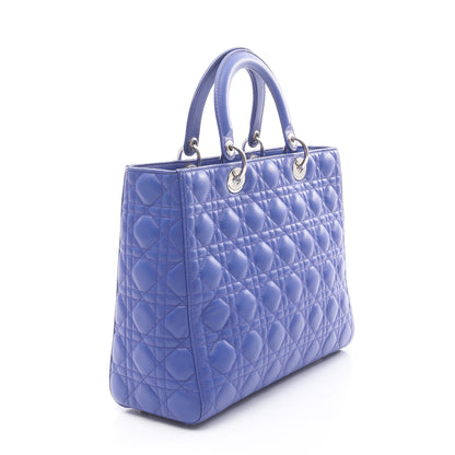 レディディオール ラージ カナージュ ハンドバッグ レザー ブルー 2WAY クリスチャンディオール バッグ Christian Dior