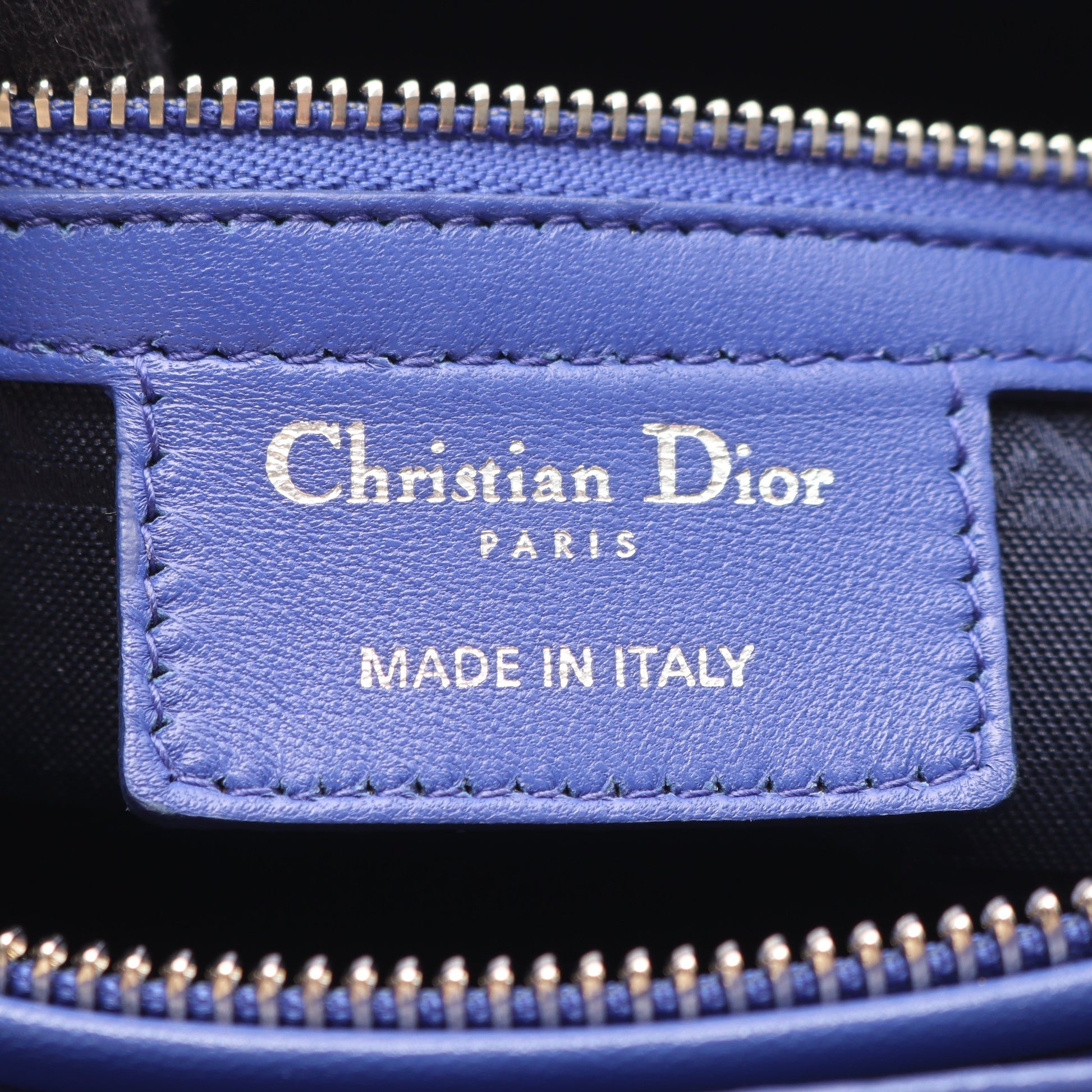 レディディオール ラージ カナージュ ハンドバッグ レザー ブルー 2WAY クリスチャンディオール バッグ Christian Dior