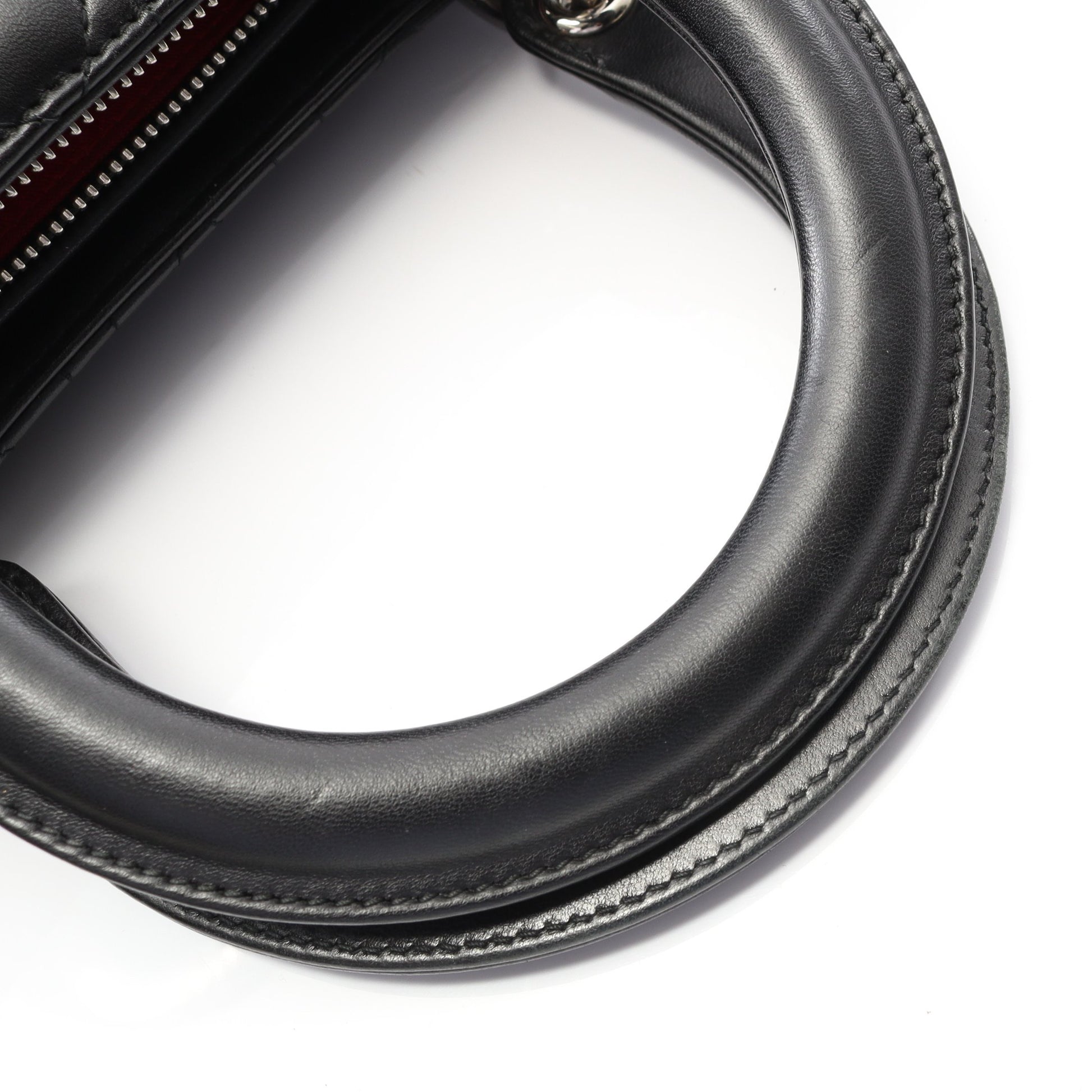 レディディオール ラージ カナージュ ハンドバッグ レザー ブラック 2WAY クリスチャンディオール バッグ Christian Dior