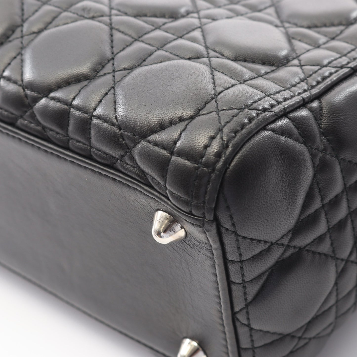 レディディオール ラージ カナージュ ハンドバッグ レザー ブラック 2WAY クリスチャンディオール バッグ Christian Dior