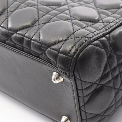 レディディオール ラージ カナージュ ハンドバッグ レザー ブラック 2WAY クリスチャンディオール バッグ Christian Dior
