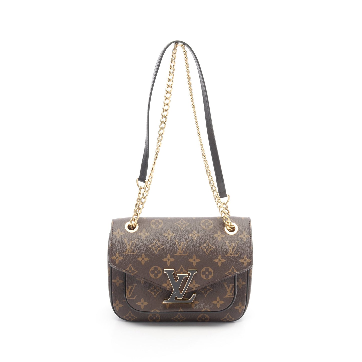 パッシー モノグラム チェーンショルダーバッグ PVC レザー ブラウン ブラック ルイヴィトン バッグ LOUIS VUITTON