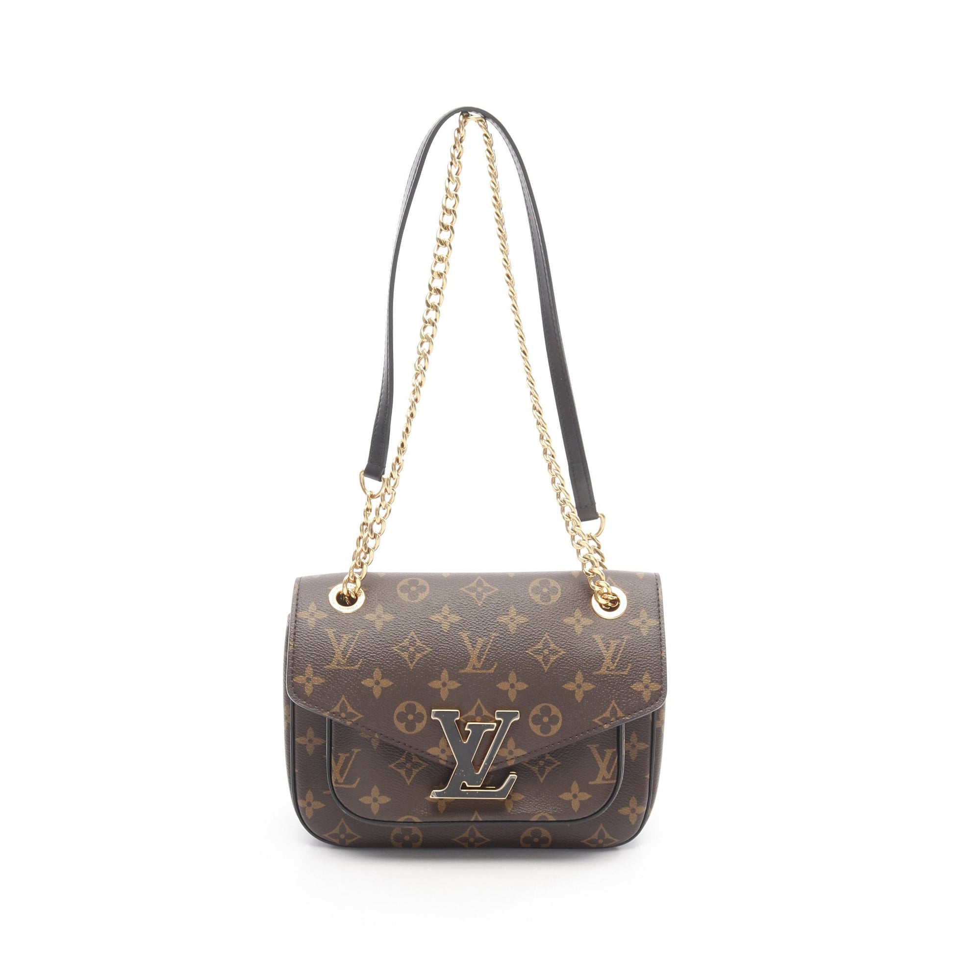 パッシー モノグラム チェーンショルダーバッグ PVC レザー ブラウン ブラック ルイヴィトン バッグ LOUIS VUITTON