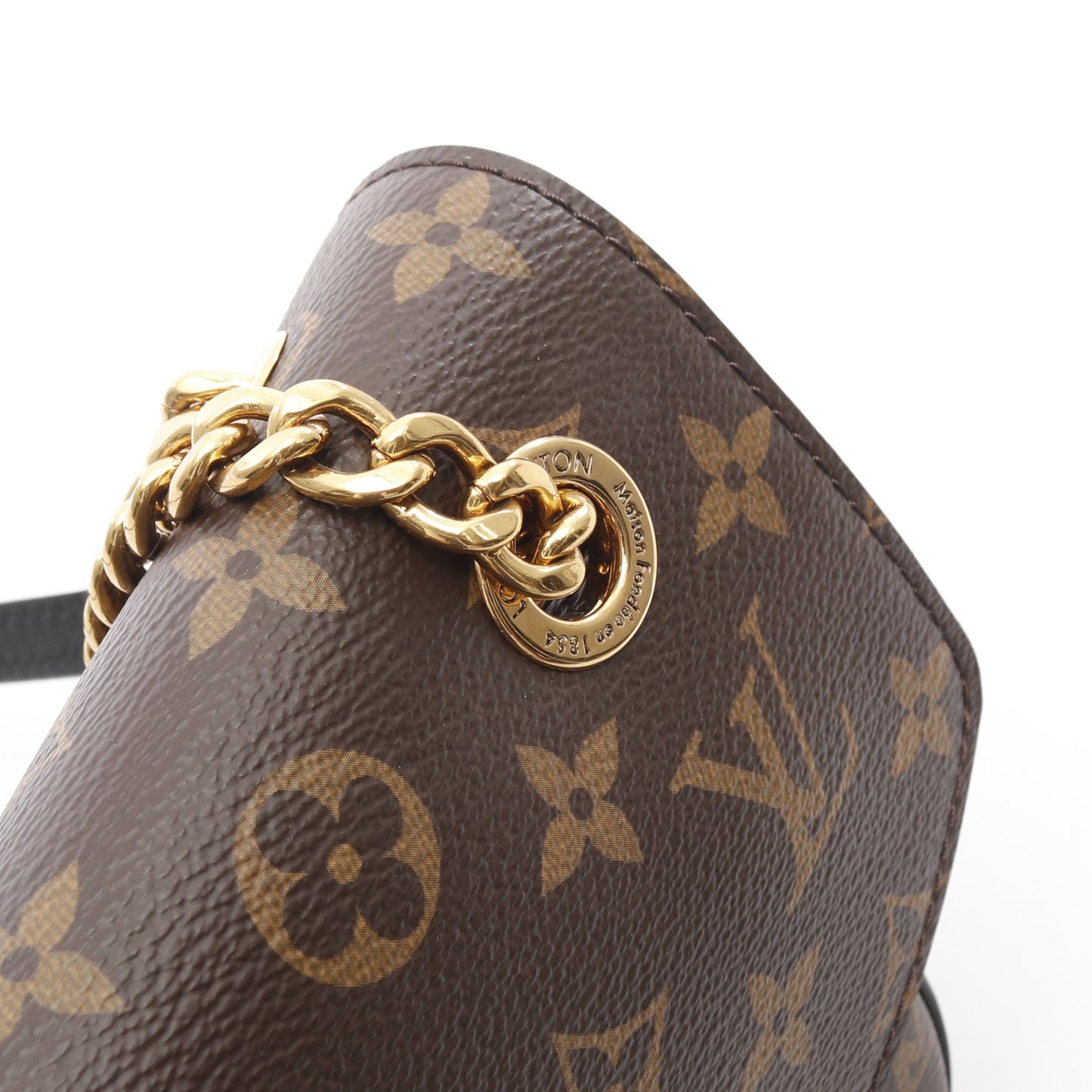 パッシー モノグラム チェーンショルダーバッグ PVC レザー ブラウン ブラック ルイヴィトン バッグ LOUIS VUITTON