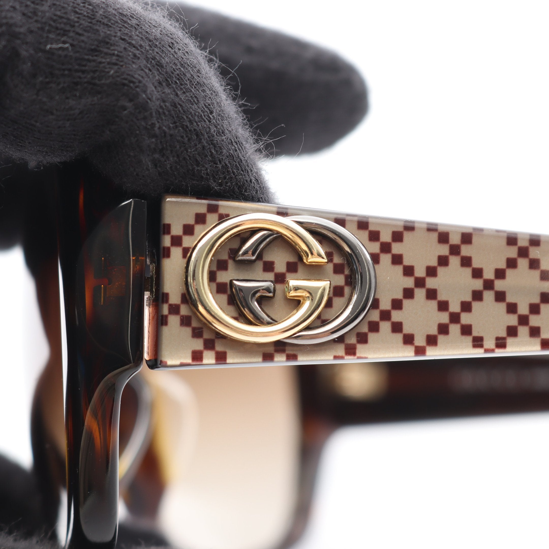 インターロッキングG サングラス べっ甲柄 ダークブラウン