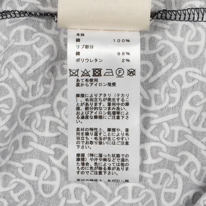 Naoussa Chaine ナウサ シェーヌプリント カットソー クルーネック 長袖 コットン ブラック ホワイト エルメス トップス HERMES