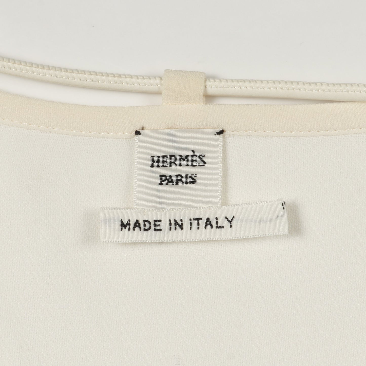 ブラウス フリル シルク コットン オフホワイト エルメス トップス HERMES
