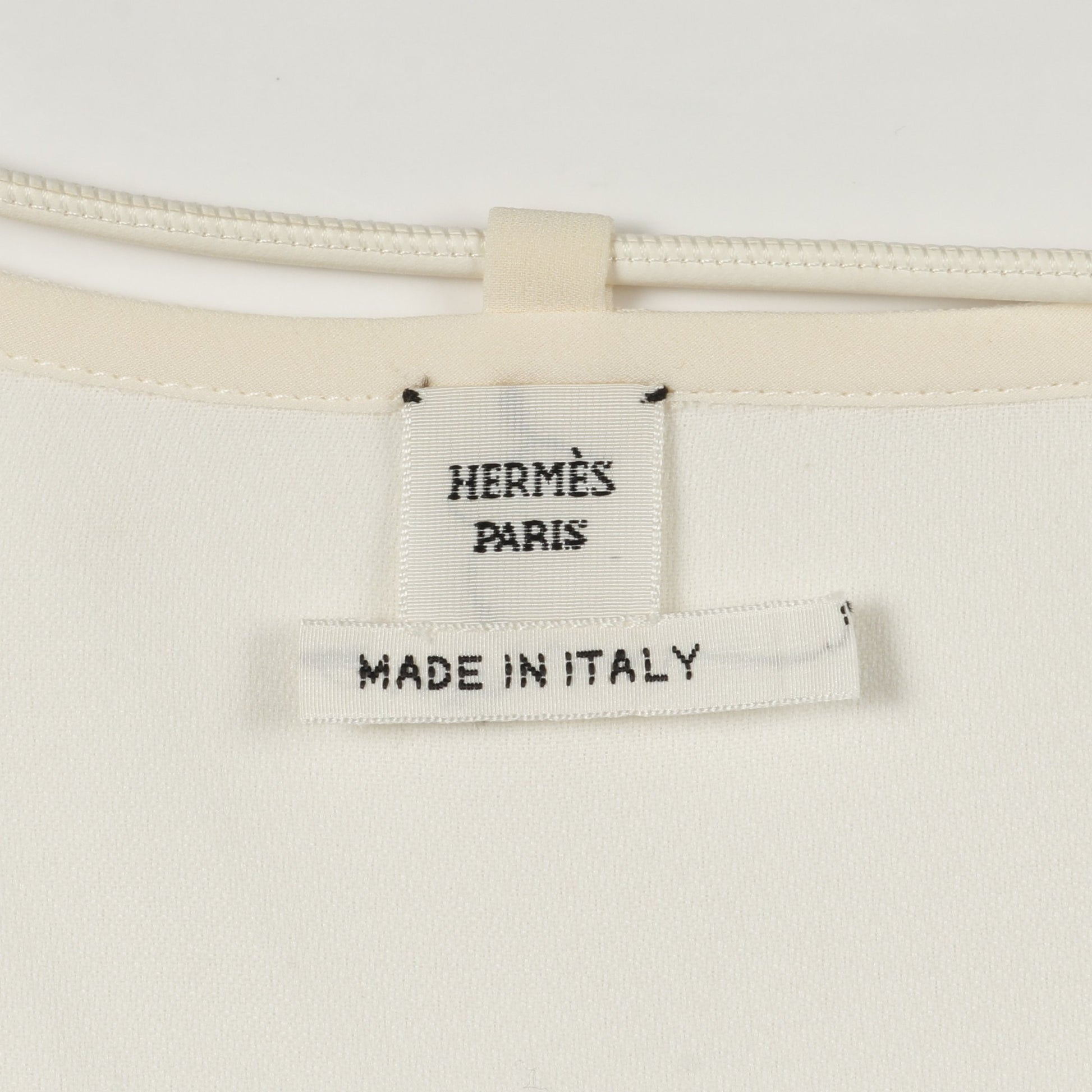 ブラウス フリル シルク コットン オフホワイト エルメス トップス HERMES