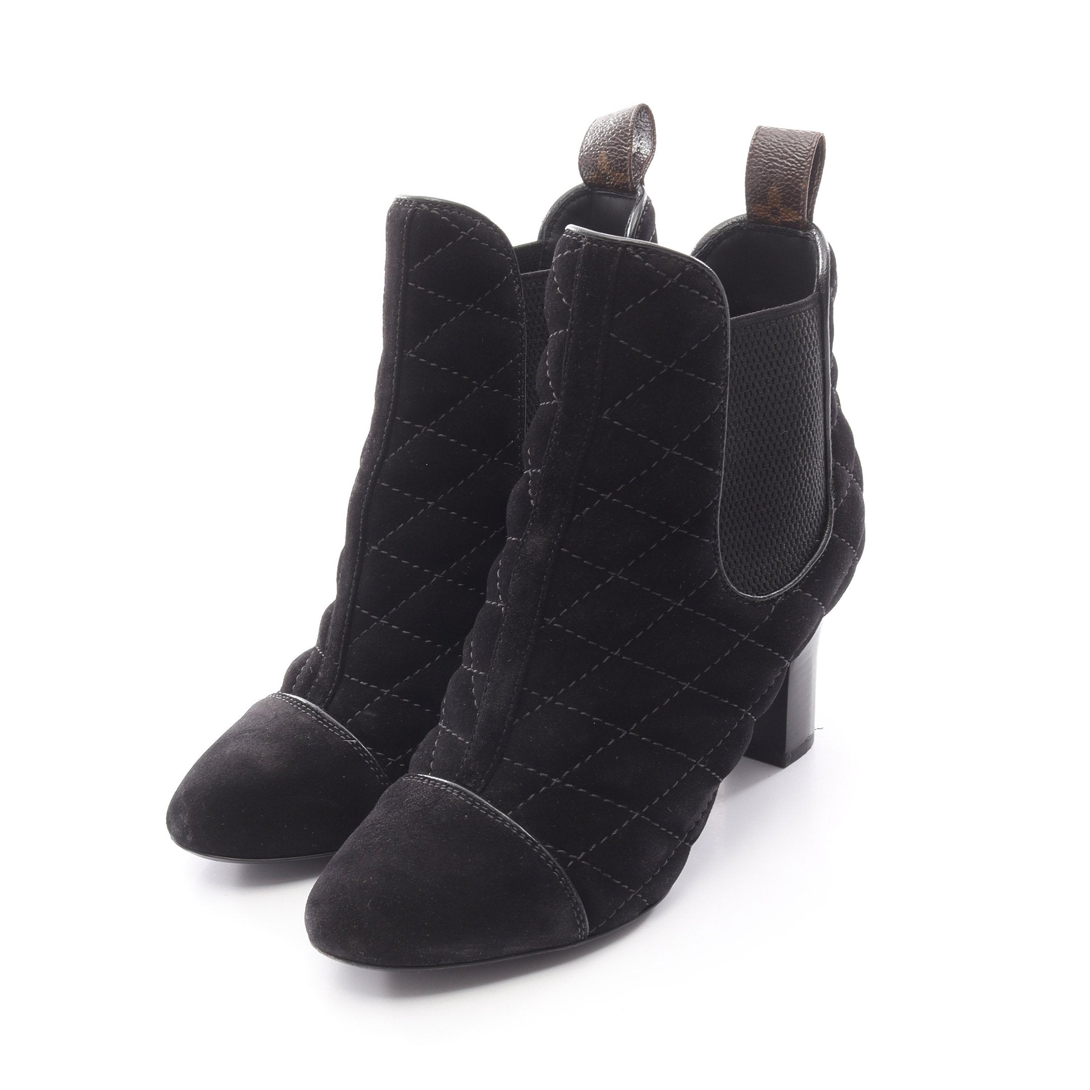 ルイヴィトン モノグラム ボアブーツ スエード ブラック サイズ36 ルイヴィトン モノグラム ボアブーツ スエード ブラック サイズ