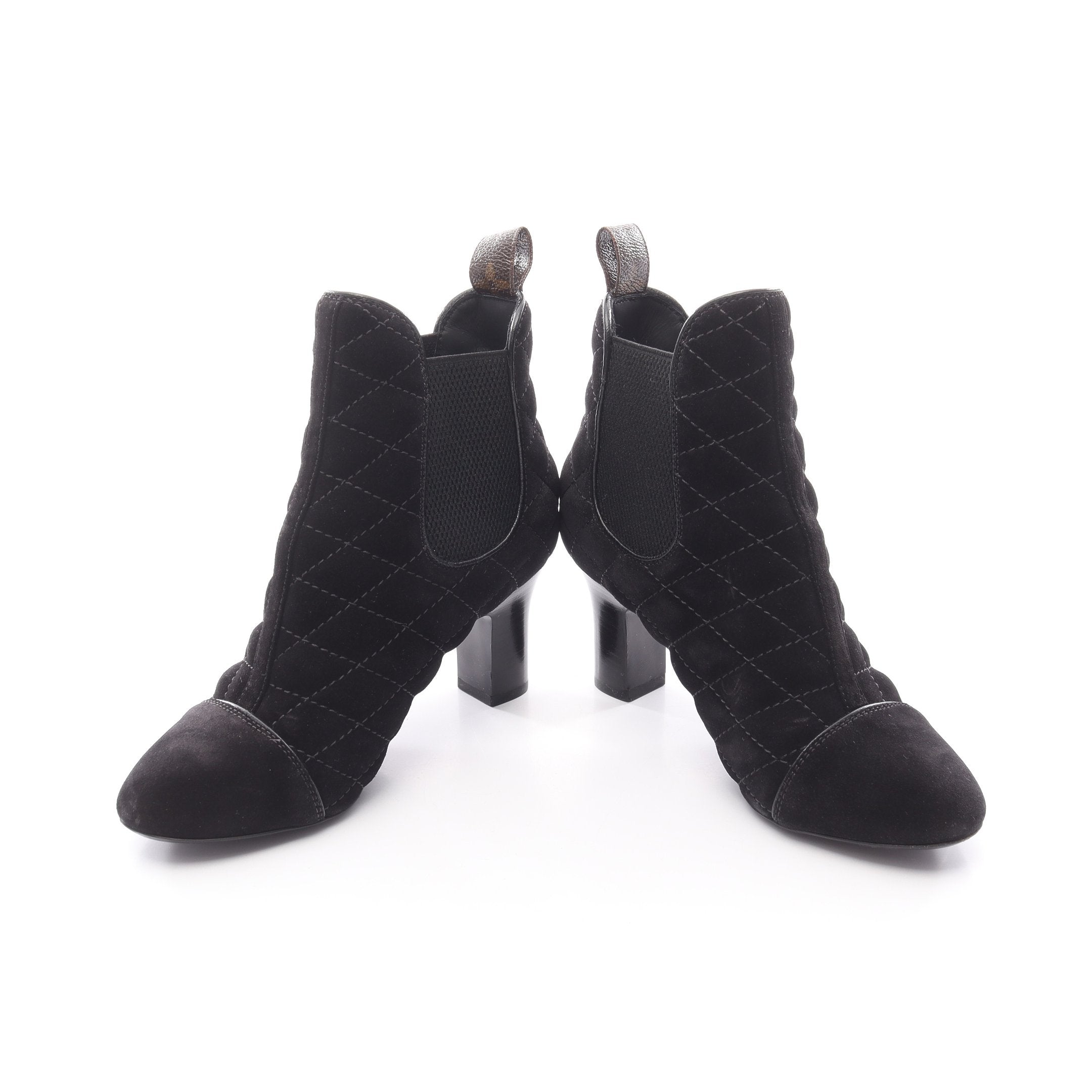 モノグラム チェルシーブーツ サイドゴアブーツ スエード PVC ブラック