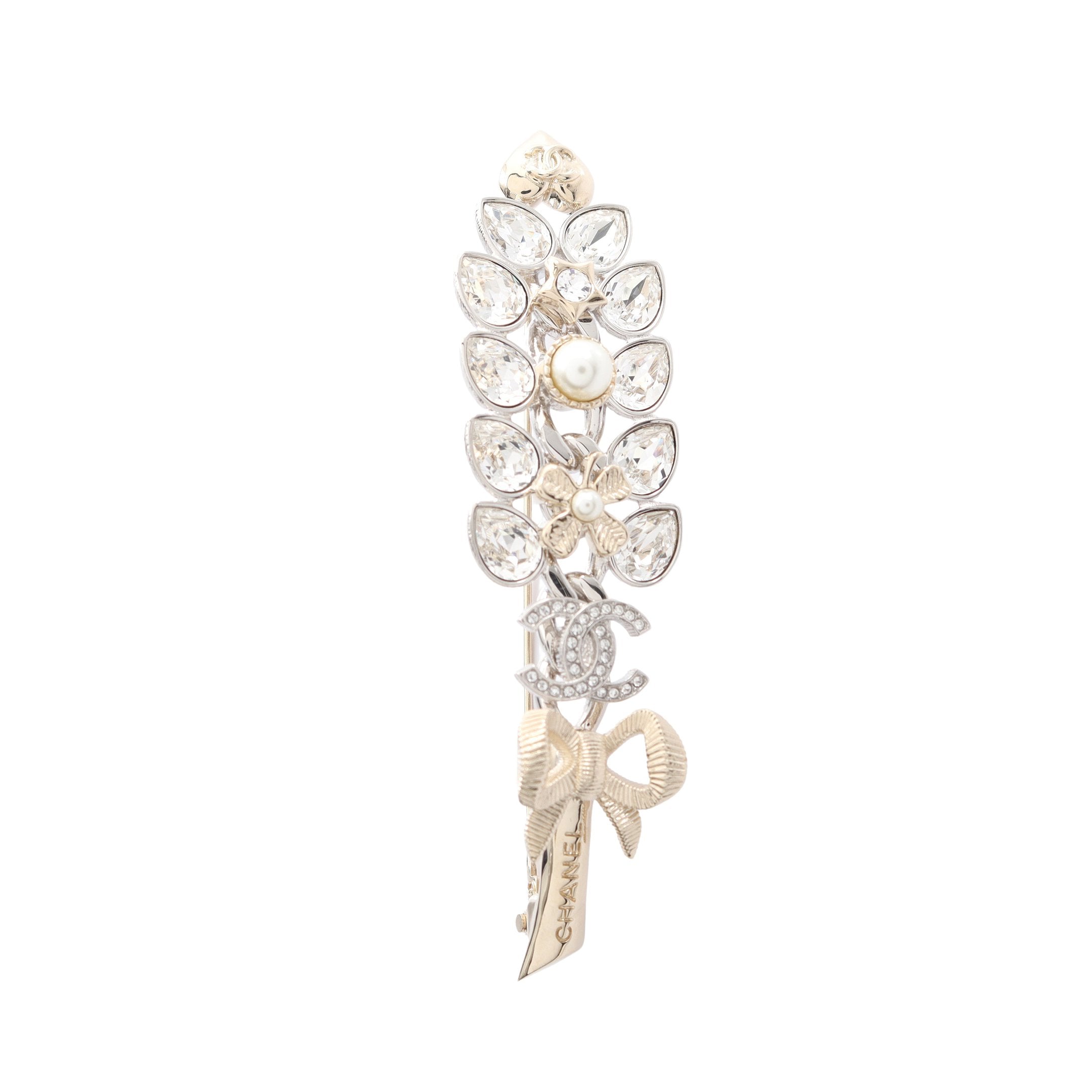 ココマーク ブローチ GP ラインストーン ゴールド クリア B24K