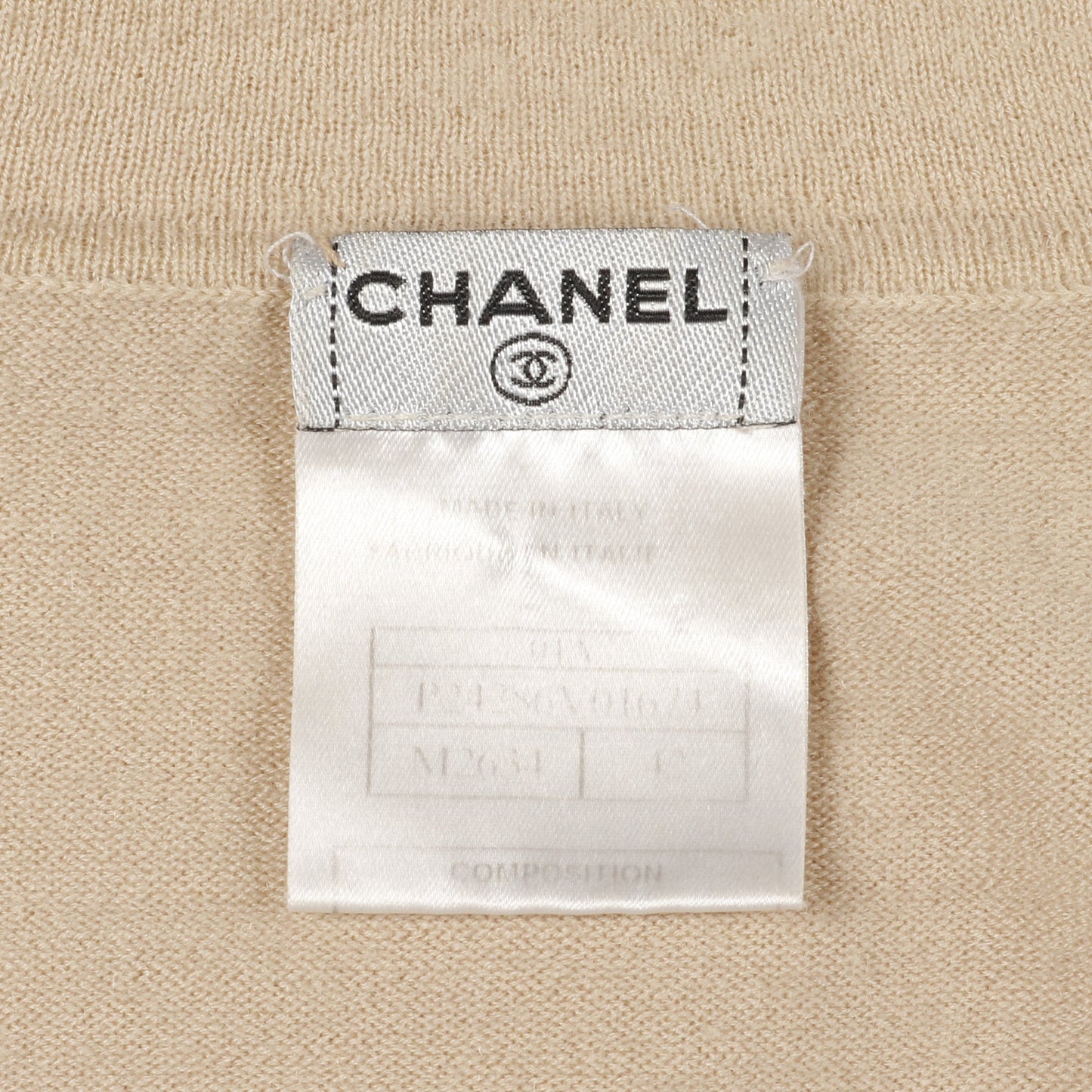 ニット タートルネック ロゴ カシミヤ ベージュ シャネル トップス CHANEL
