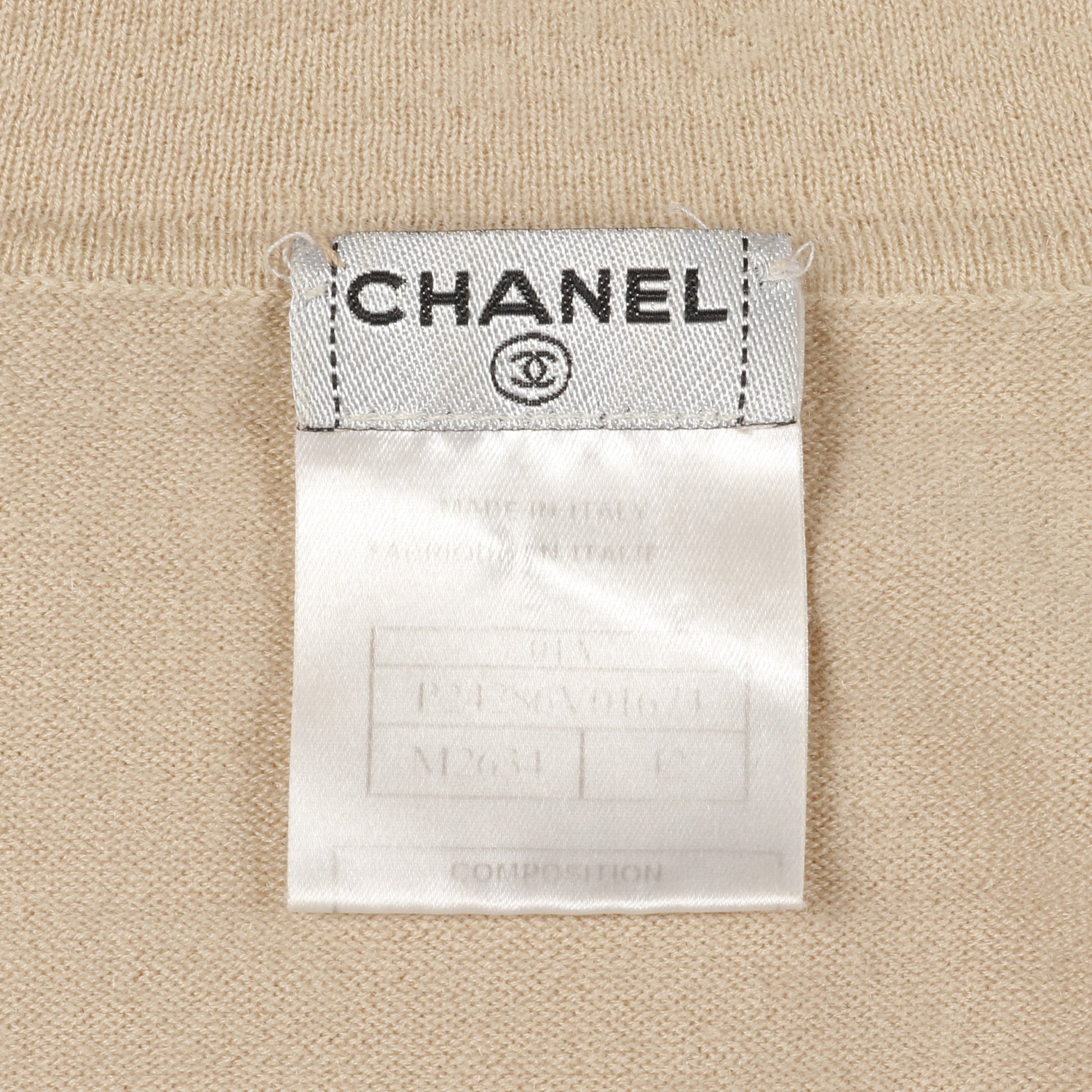 ニット タートルネック ロゴ カシミヤ ベージュ シャネル トップス CHANEL