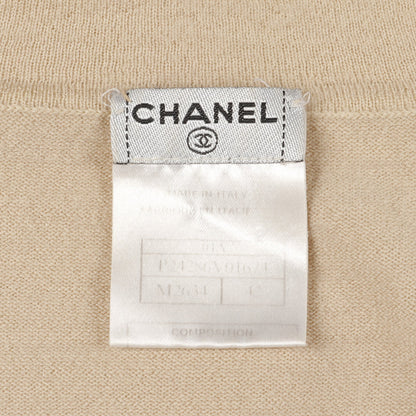 ニット タートルネック ロゴ カシミヤ ベージュ シャネル トップス CHANEL