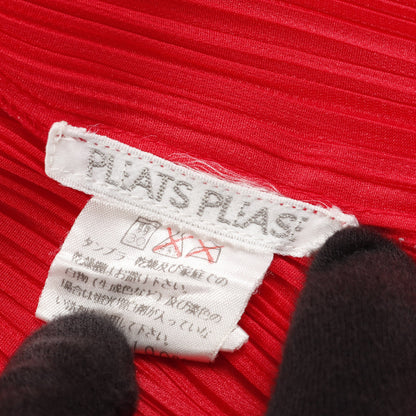 プリーツ カーディガン レッド プリーツプリーズ トップス PLEATS PLEASE