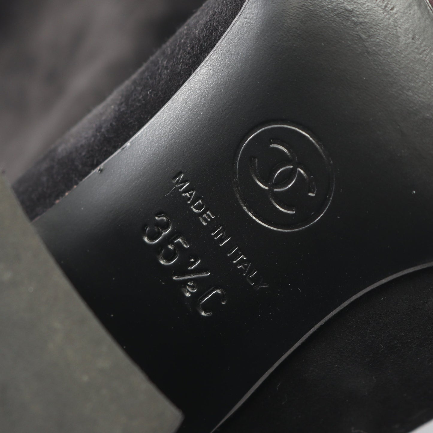 ココマーク ブーツ スエード ブラック シャネル シューズ CHANEL