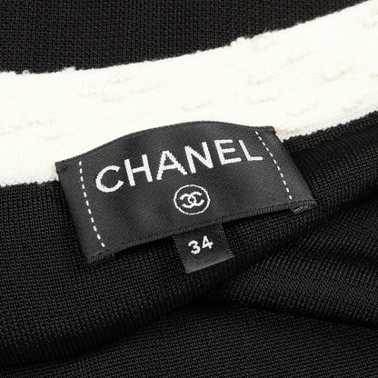 ココマークボタン カーディガン ビスコース ブラック ホワイト シャネル トップス CHANEL
