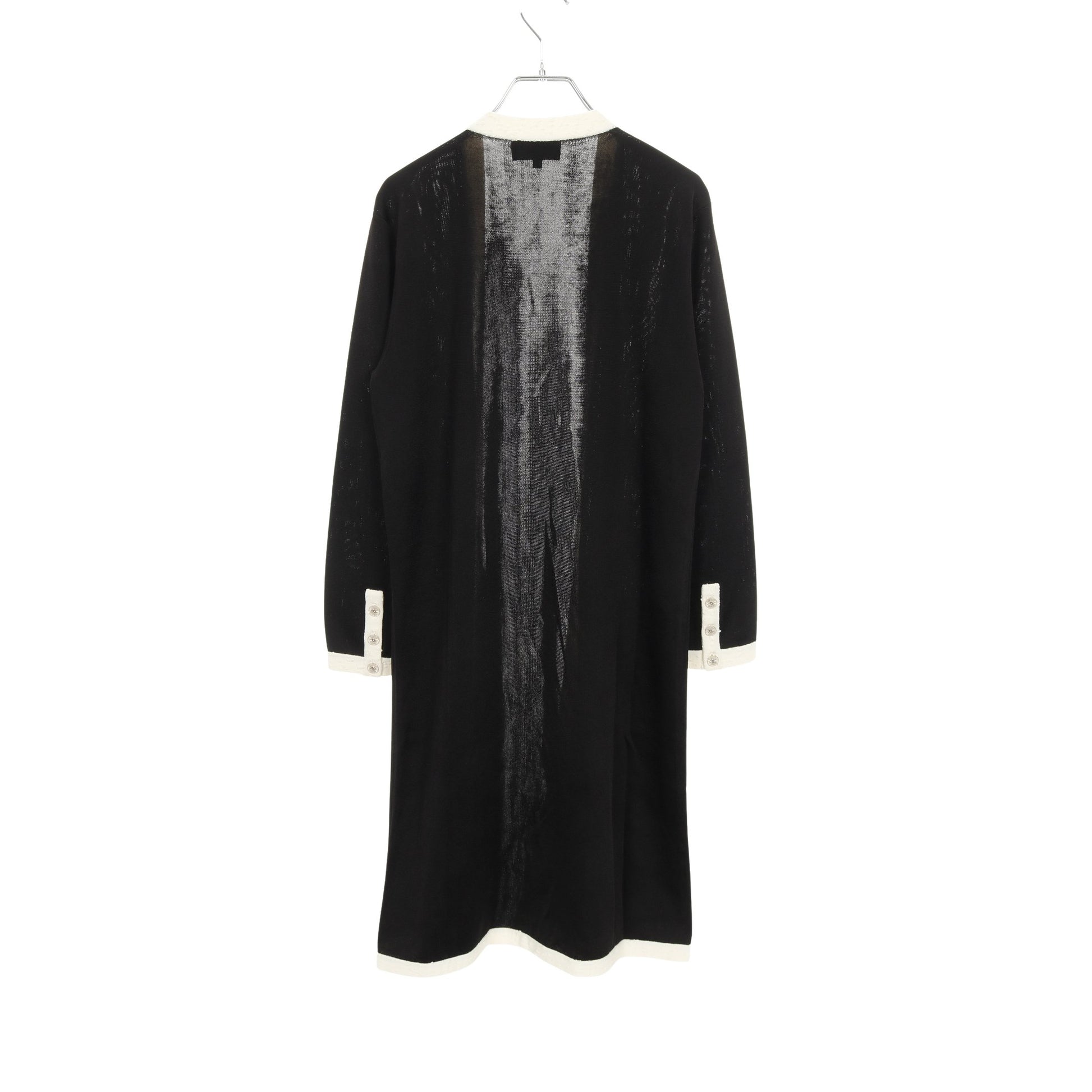 ココマークボタン カーディガン ビスコース ブラック ホワイト  