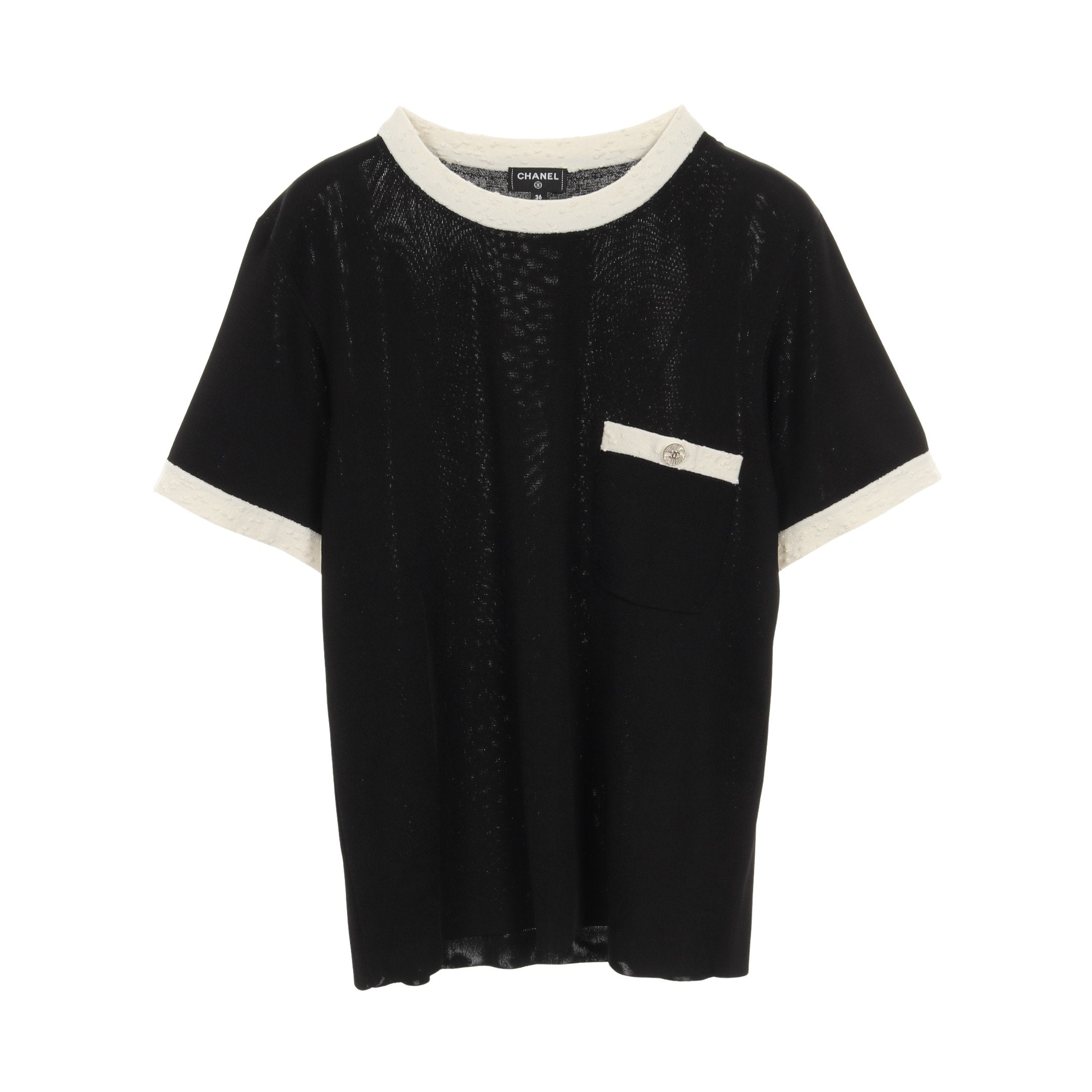 CHANEL シャネル　Tシャツ　ココマーク　ボタン CHANEL シャネルTシャツココマークボタン