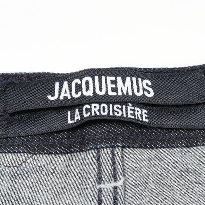 ハイウエスト デニムパンツ コットン インディゴブルー ボタンフライ ジャックムス ボトムス JACQUEMUS
