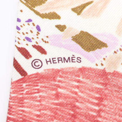 ツイリー CHACUN FAIT SON NID リボン スカーフ シルク パープル マルチカラー エルメス 財布・小物 HERMES