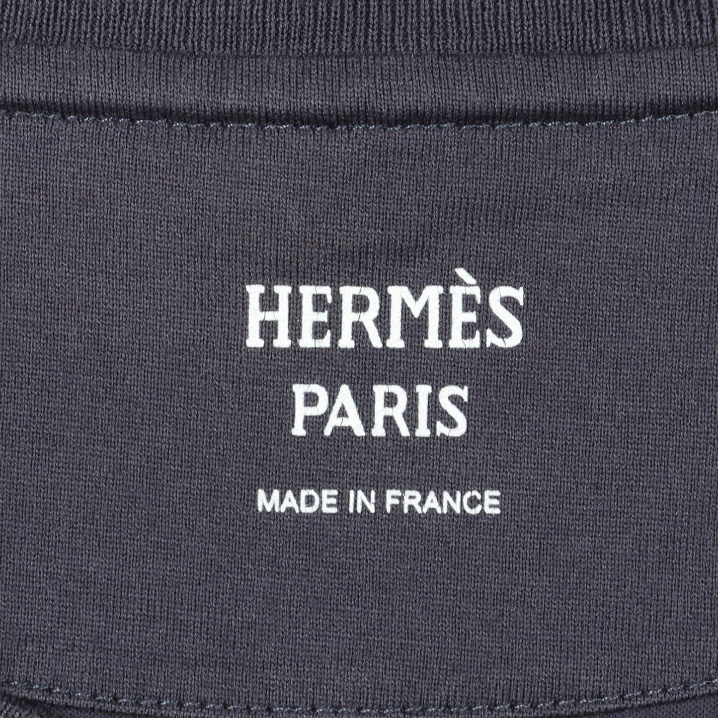 Tシャツ クルーネック 刺繍 コットン ネイビー エルメス トップス HERMES
