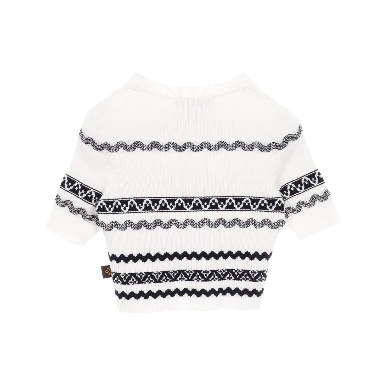 リブ ニット Tシャツ コットン ホワイト ブラック クロップド丈 ルイヴィトン トップス LOUIS VUITTON