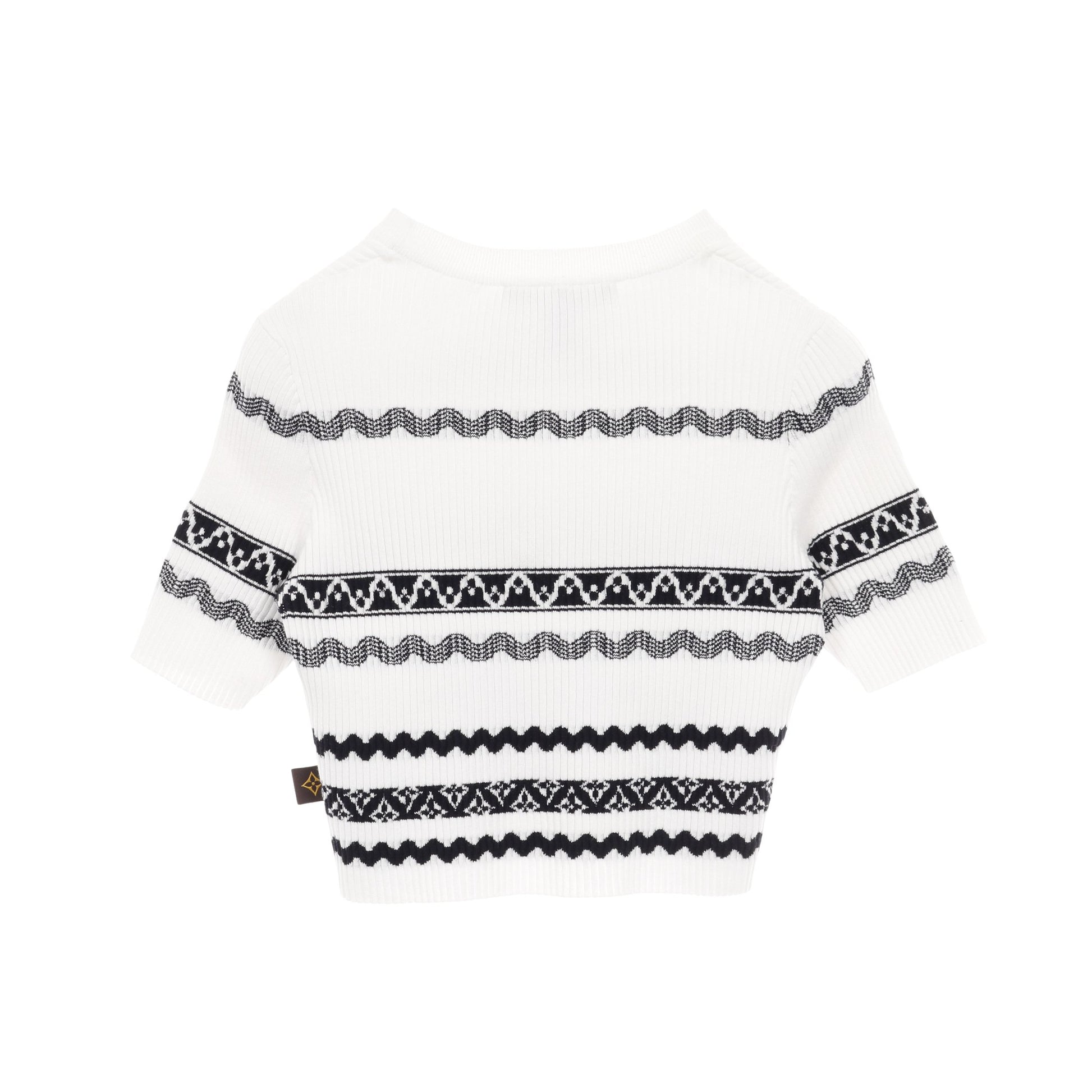 リブ ニット Tシャツ コットン ホワイト ブラック クロップド丈 ルイヴィトン トップス LOUIS VUITTON