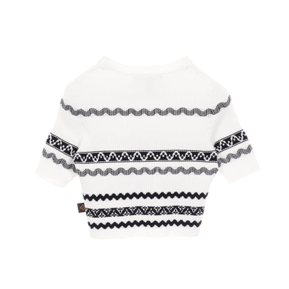 リブ ニット Tシャツ コットン ホワイト ブラック クロップド丈 ルイヴィトン トップス LOUIS VUITTON