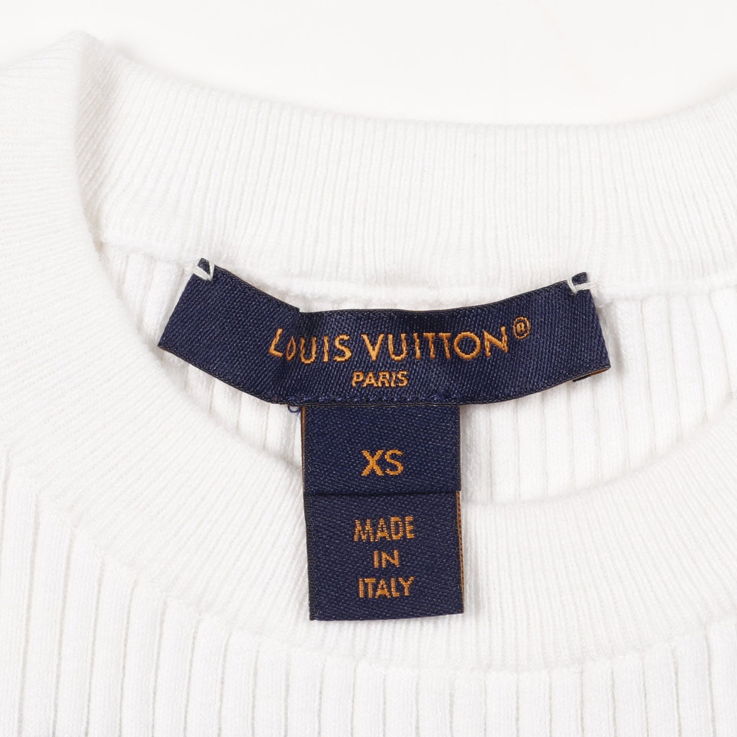 リブ ニット Tシャツ コットン ホワイト ブラック クロップド丈 ルイヴィトン トップス LOUIS VUITTON