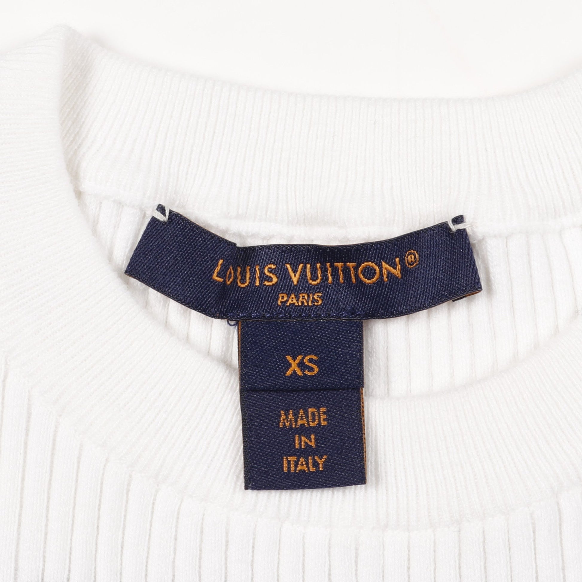 リブ ニット Tシャツ コットン ホワイト ブラック クロップド丈 ルイヴィトン トップス LOUIS VUITTON