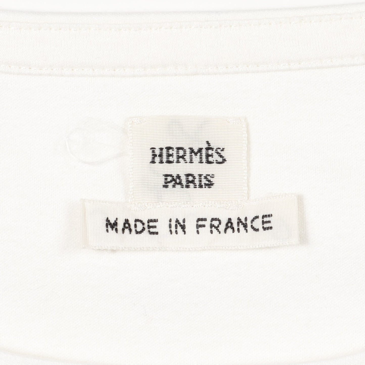 Tシャツ クルーネック 刺繍 コットン ホワイト エルメス トップス HERMES