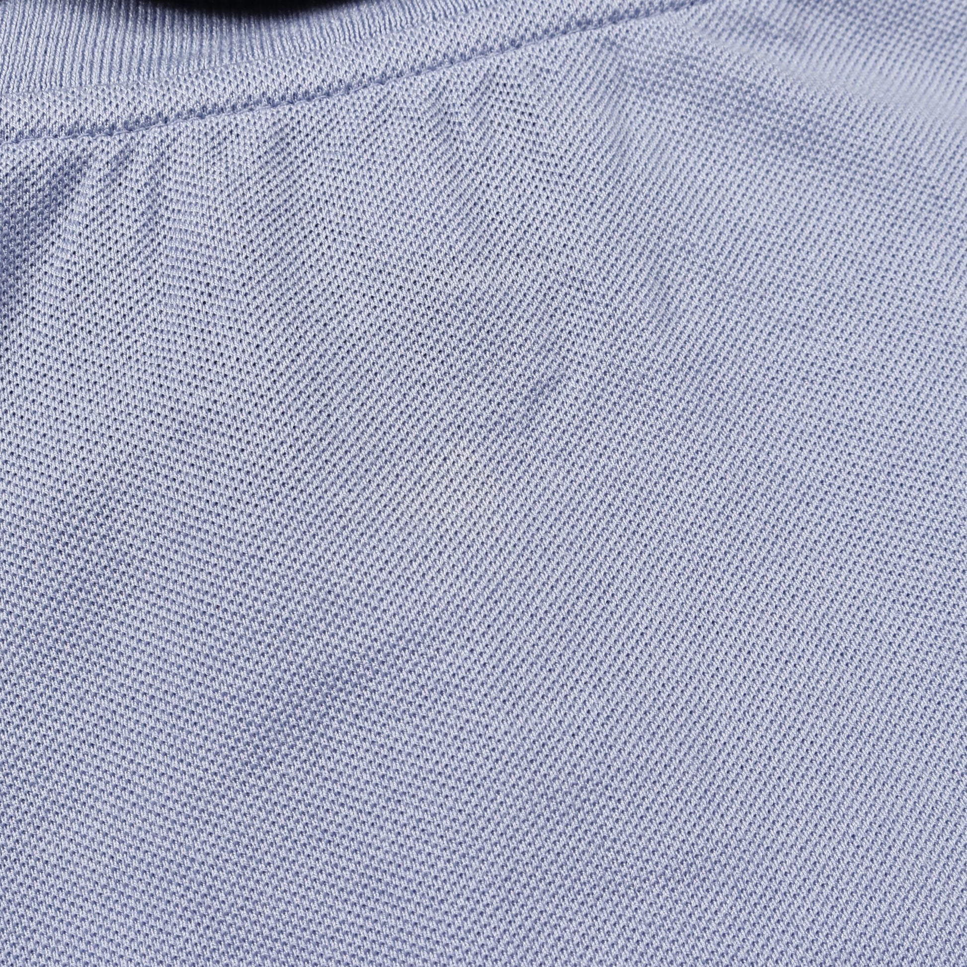 H刺繍ポケット付き Tシャツ クルーネック コットン ブルーグレー エルメス トップス HERMES