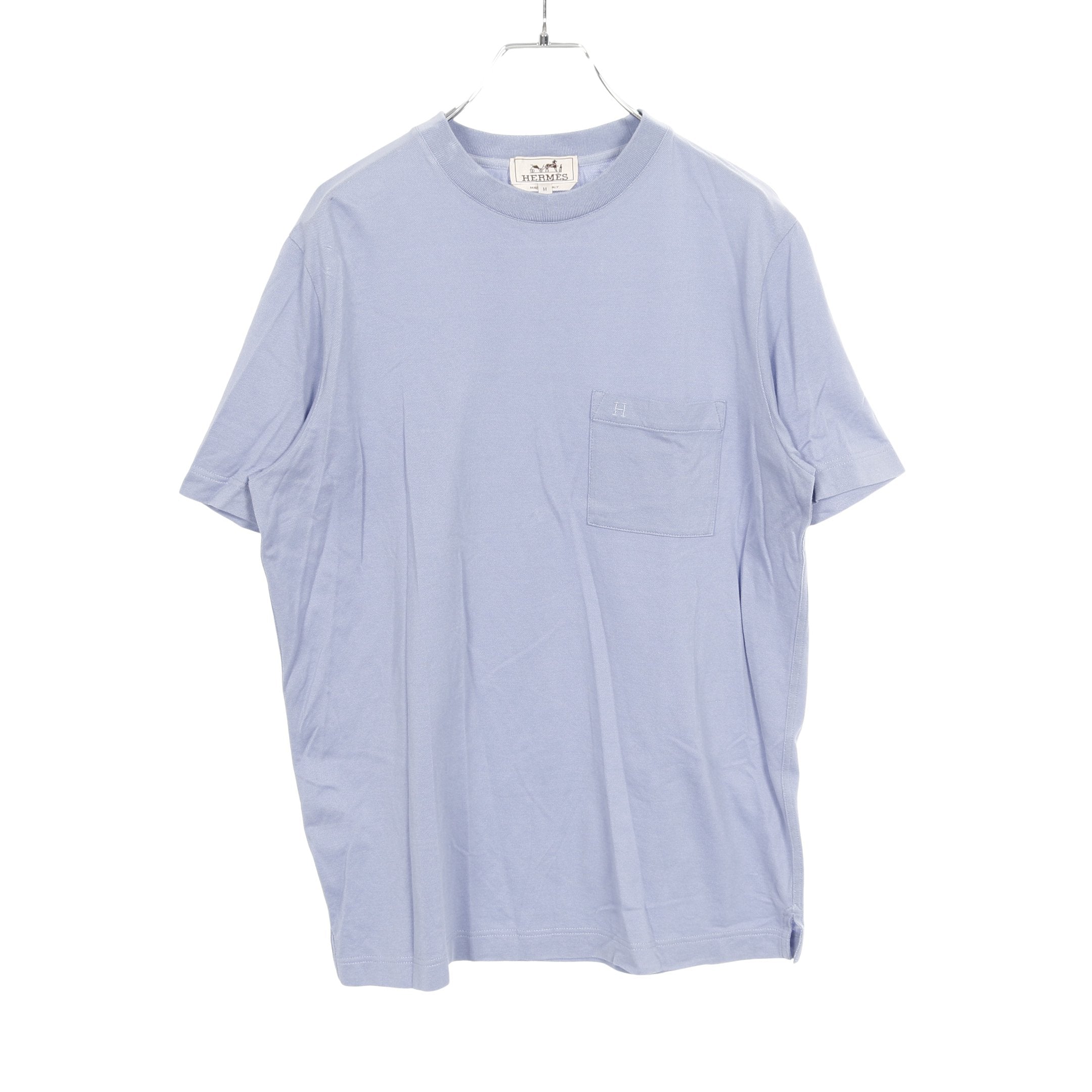 HERMES エルメス Tシャツ 刺繍 ブルー
