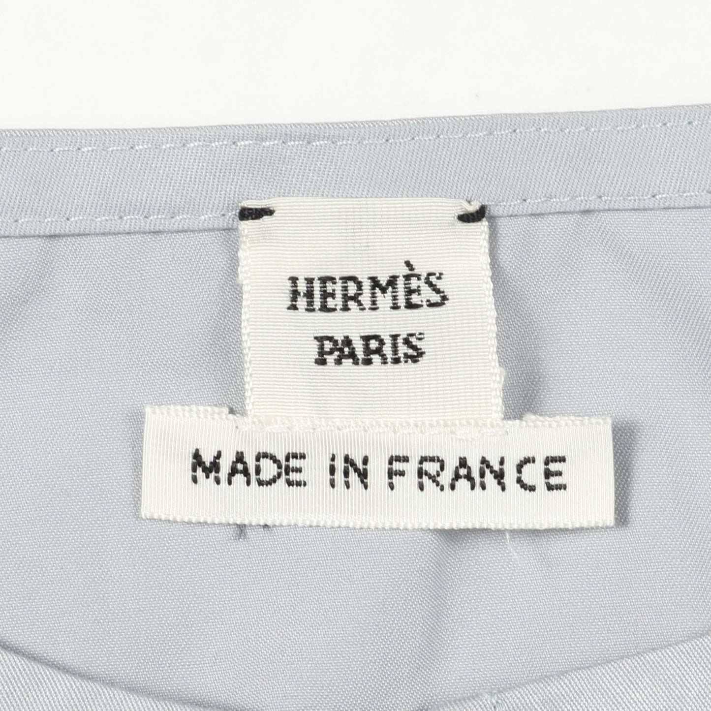 ブラウス 刺繍 コットン ライトブルー エルメス トップス HERMES