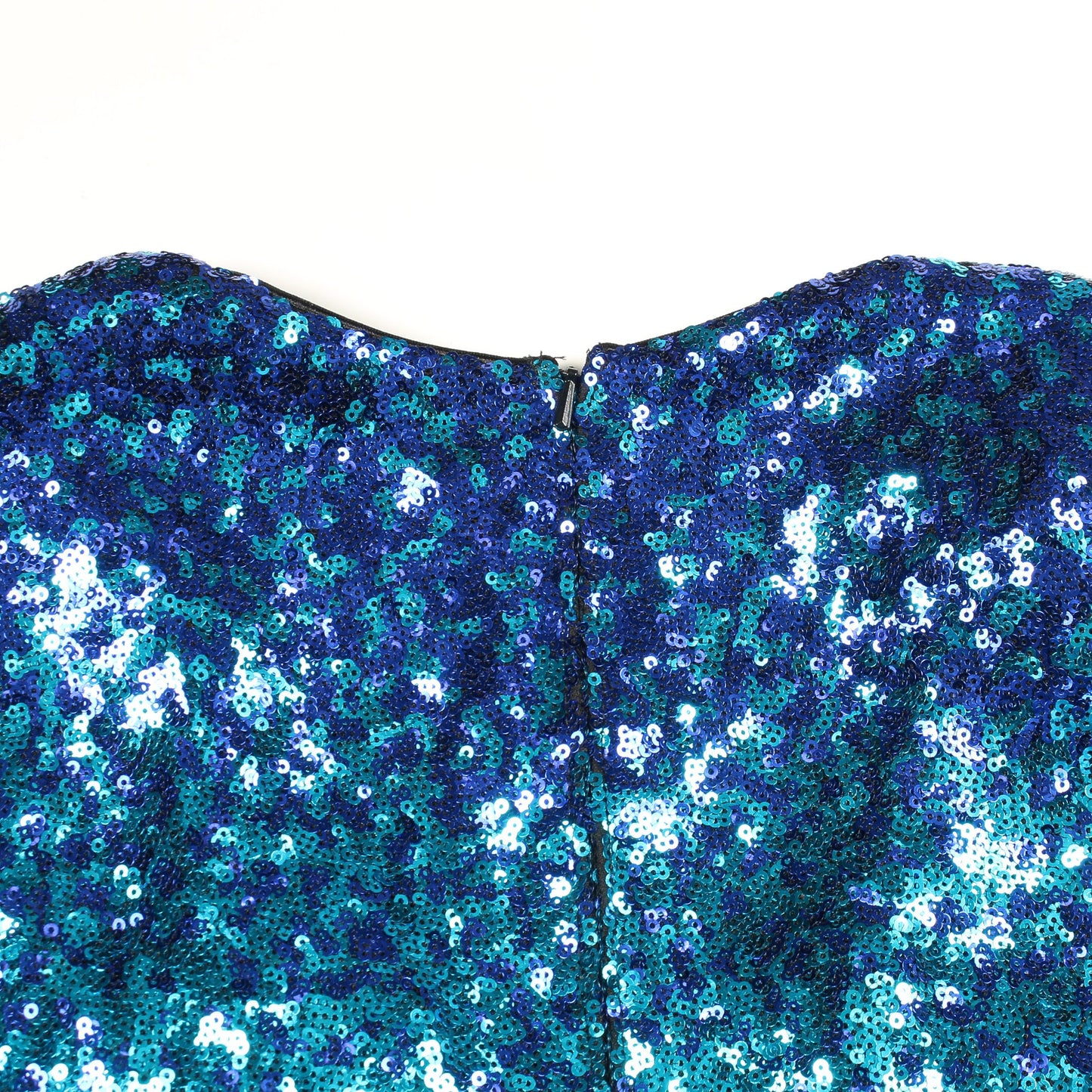 スパンコール ドレスワンピース 長袖 ブルー タダシショージ ワンピース TADASHI SHOJI